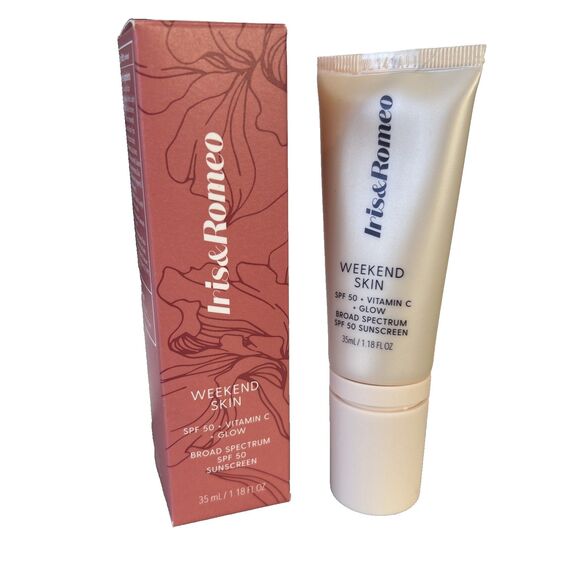 Iris & Romeo Weekend Skin SPF 50 Glow Tinted Mineral Sunscreen w/Vitamin C NEW - Picture 2 of 7